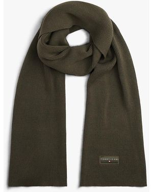 Tommy Hilfiger Linear Logo Knit Scarf - Green