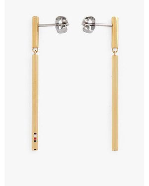 Tommy Hilfiger Pendientes Colgantes Chapados En Oro - Blanco