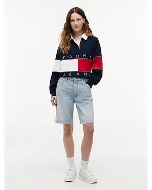 Tommy Hilfiger Bermudas Vaqueras De Corte Amplio - Rojo