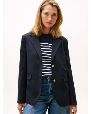 Tommy Hilfiger Timeless Regular Fit Wool Blend Blazer - Blue
