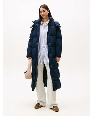 Tommy Hilfiger Wasserabweisender Longline Alaska Puffer-Mantel - Blau