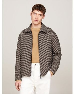 Tommy Hilfiger Padded Zip-thru Regular Houndstooth Harrington Jacket - Grey