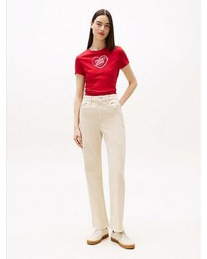 Tommy Hilfiger Vaqueros Layla De Pernera Recta Y Corte Slim - Rojo