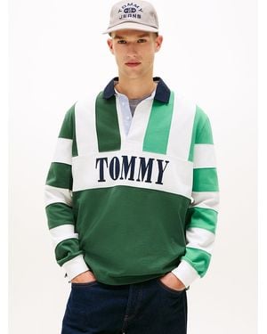 Tommy Hilfiger Relaxed Fit Colour-Blocked Rugby Shirt - Green