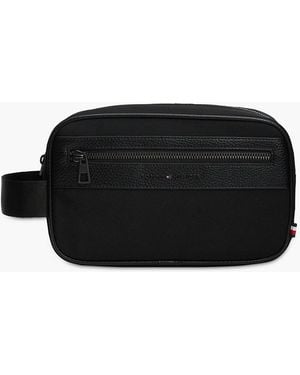Tommy Hilfiger Logo Textile Washbag - Black