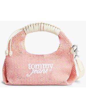 Tommy Hilfiger Woven Crossbody Shoulder Bag - Pink