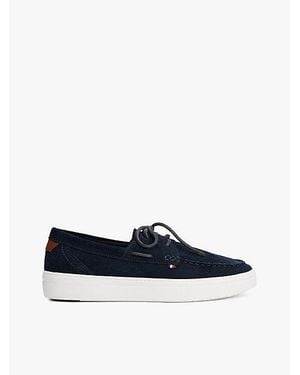 Tommy Hilfiger Náuticos Híbridos De Ante Con Cordones - Azul