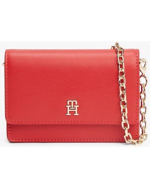 Tommy Hilfiger Hilfiger Icon Card Wallet With Chain - Red