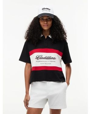 Tommy Hilfiger Th X Cadillac Formula 1 Team Logo Boxy Polo Shirt - Red