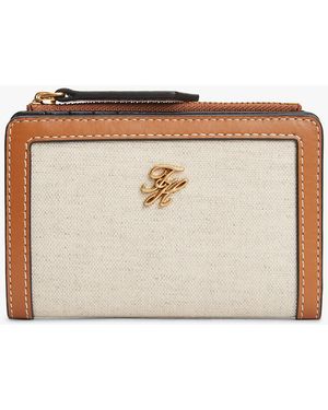 Tommy Hilfiger Logo Canvas Bifold Wallet - Natural