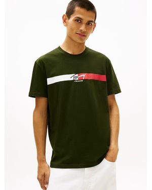 Tommy Hilfiger Signature Logo Jersey T-Shirt - Green