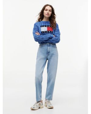 Tommy Hilfiger Ultra High Rise Tapered Leg Mom Jeans - Blue