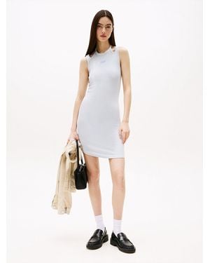 Tommy Hilfiger Ribbed Bodycon Mini Dress - White