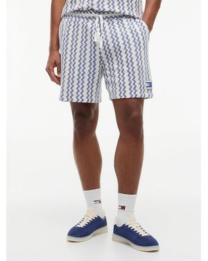 Tommy Hilfiger Open Textured Logo Label Shorts - White