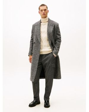 Tommy Hilfiger Manteau Croisé Smart Casual En Tweed - Multicolore