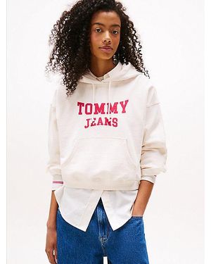 Tommy Hilfiger Varsity Boxy Fit Hoodie Mit Logo-Applikation - Weiß