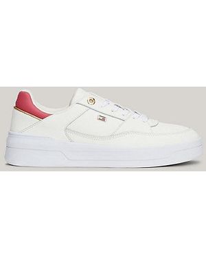 Tommy Hilfiger Basketbalsneaker Met Geëmailleerde Vlag - Metallic