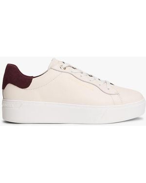 Tommy Hilfiger Leather Cupsole Platform Trainers - Natural