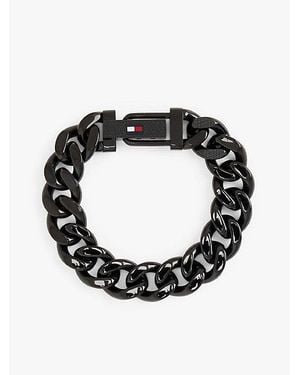Tommy Hilfiger Pulsera De Eslabones En Acero Inoxidable - Negro