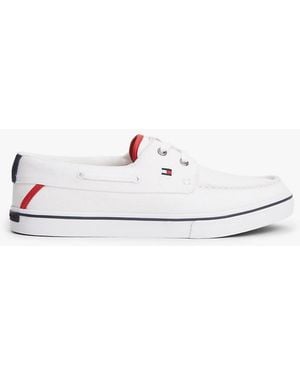 Tommy Hilfiger Canvas Boat Shoe Trainers - White