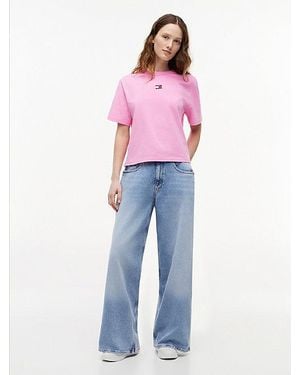 Tommy Hilfiger Vaqueros Anchos De Talle Medio - Rojo