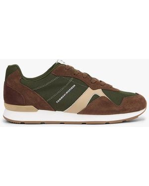 Tommy Hilfiger Suede Mixed Texture Trainers - Green