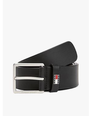 Tommy Hilfiger Ledergürtel Mit Logo-Emblem - Schwarz