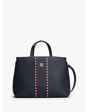 Tommy Hilfiger Handtas Met Signature-Tape - Blauw