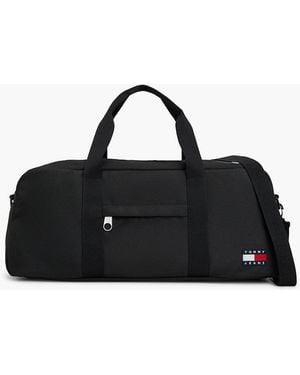 Tommy Hilfiger Essential Repeat Logo Textile Duffel Bag - Black