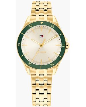 Tommy Hilfiger Bezel-Plated Chain-Link Watch - Metallic