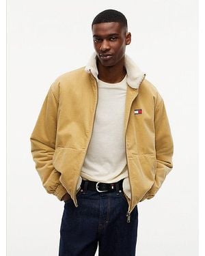 Tommy Hilfiger Tommy Jeans Washed Corduroy Zip Thru Jacket - Natural