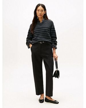 Tommy Hilfiger Barrel Leg Fit Hose Aus Gabardine - Schwarz
