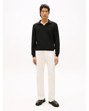 Tommy Hilfiger Pure Wool Twill Trousers - Black