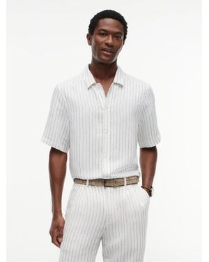 Tommy Hilfiger New York Label Relaxed Linen Blend Shirt - White