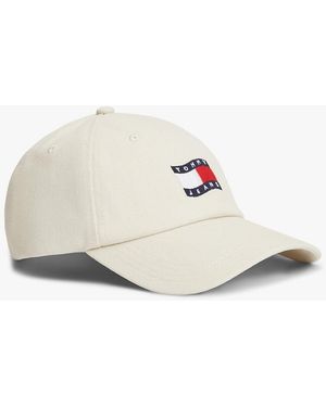 Tommy Hilfiger Wavy Flag Canvas Baseball Cap - White