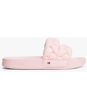 Tommy Hilfiger Sandali Con Motivo Intrecciato Sulla Fascia - Rosa
