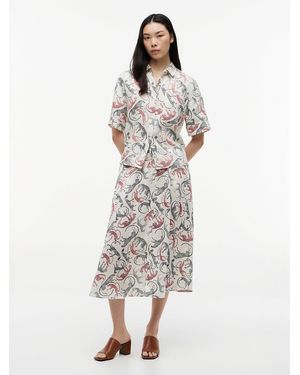 Tommy Hilfiger Pure Linen A-Line Midi Skirt - White