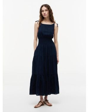 Tommy Hilfiger Self-tie Strap Smock Midi Dress - Blue