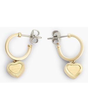 Tommy Hilfiger Orecchini A Cerchio Placcati Con Charm A Cuore - Metallizzato