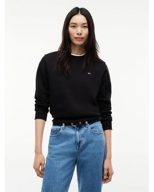 Tommy Hilfiger Brushed Fleece Crew Neck Sweatshirt - Black