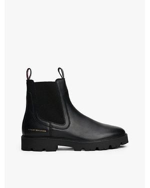Tommy Hilfiger Leren Chelsea Boot - Zwart