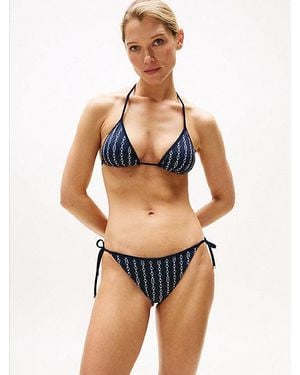 Tommy Hilfiger Cheeky Fit Bikinihose Mit Bindebändern - Blau