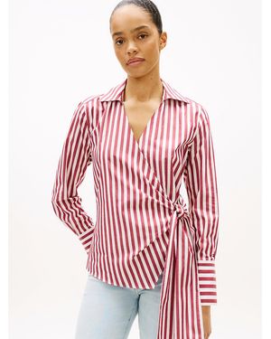 Tommy Hilfiger Slim Fit Wrap Knot Poplin Shirt - Red