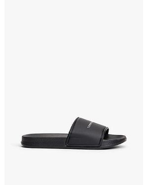 Tommy Hilfiger Badslipper Met Logo - Wit