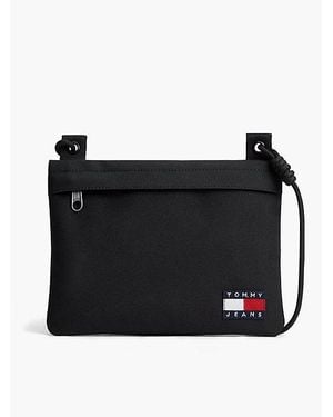 Tommy Hilfiger Bolso Sacoche Essential Cruzado Del Logo - Negro