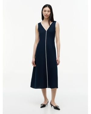 Tommy Hilfiger Tone Button Linen Blend Maxi Dress - Blue