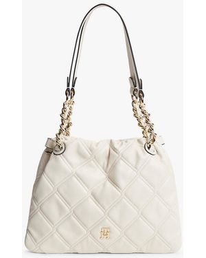 Tommy Hilfiger Th Monogram Quilted Tote Bag - White
