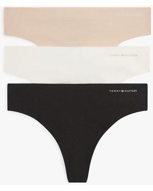 Tommy Hilfiger Lot De 3 Strings En Maille À Logo - Neutre