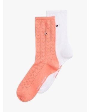 Tommy Hilfiger 2 Pack Calzini Classic Con Bandierina Sul Lato - Rosa