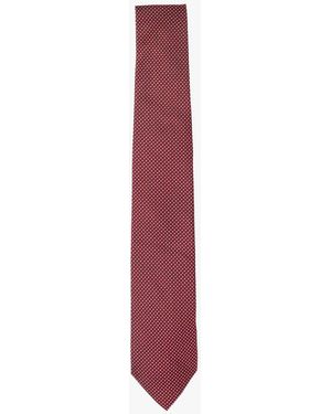Tommy Hilfiger Pure Silk Jacquard Micro Square Tie - Purple